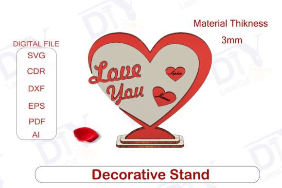 Soporte De Corazon Personalizado Para San Valentin Creativo Digital